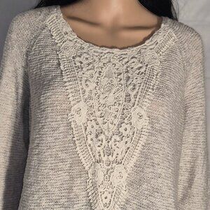 MOSSIMO stylish sweater top with lace in size Large